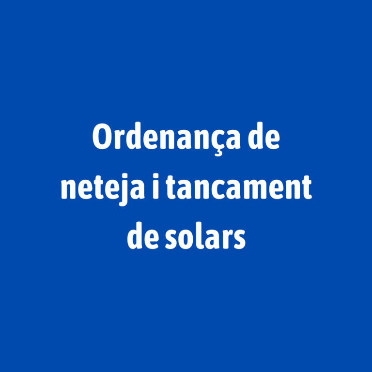 Ordenança de neteja i tancament de solars