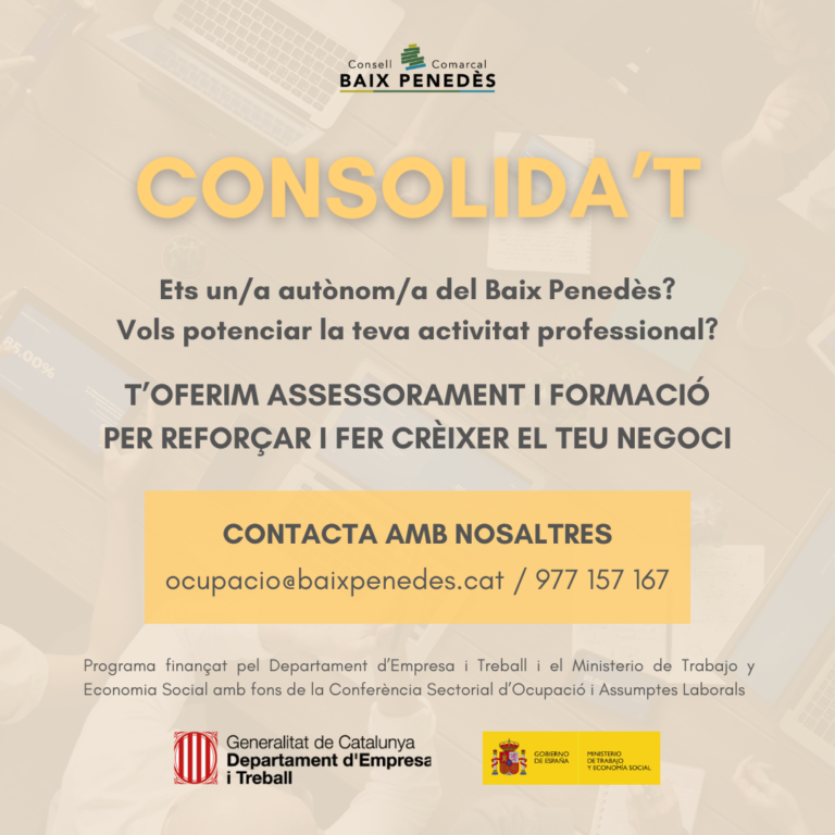 T’oferim assessorament i formació per reforçar i fer créixer el teu negoci